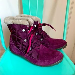 Columbia POWDER SUMMIT SHORTY Purple Waterproof Boots 9.5